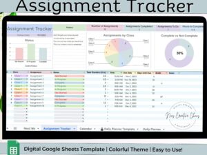 📍 🎨 seamless organization hack: Aesthetic Google Sheets Assignment Tracker & Planner