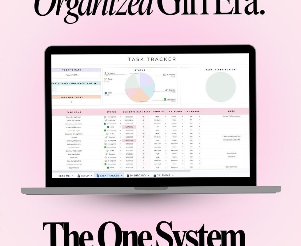 ✨ 🤍 seamless organization hack: Digital Google Sheets Task Tracker | Productivity Hack
