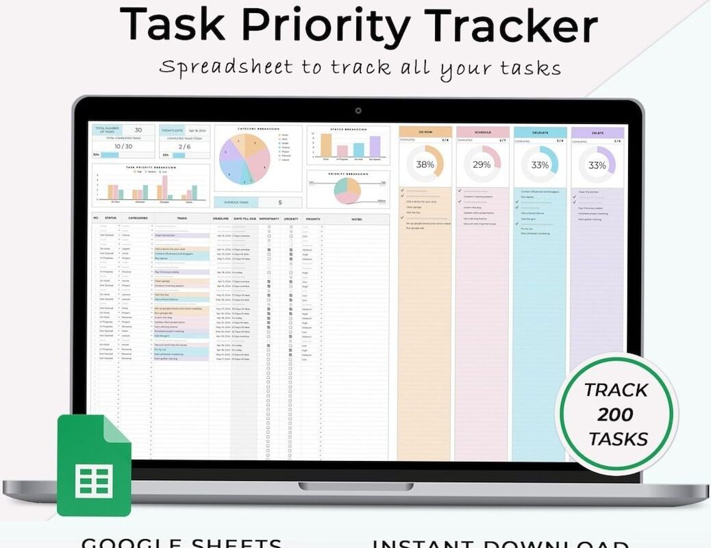 🖇️ 🖇️ seamless organization hack: Efficient Task Tracker with Google Sheets & Eisenhower Matrix