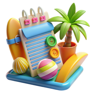 📝 📁 seamless organization hack: Free Summer Planner Checklist with Beach & Palm Tree Assets