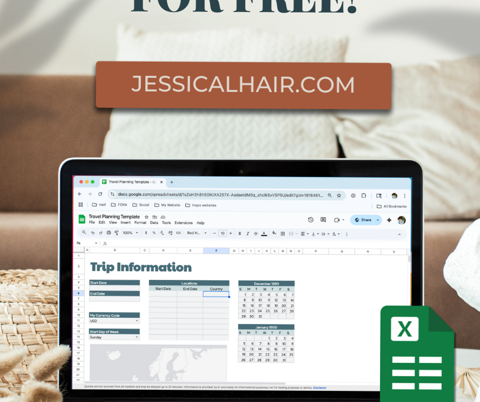 🌸 🌸 seamless organization hack: Free Travel Itinerary Planner for Google Sheets