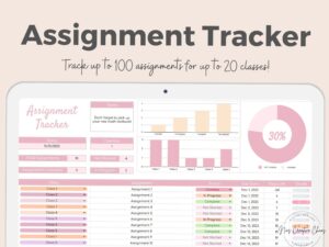 🪄 🎨 seamless organization hack: Google Sheets Assignment Tracker for College Students