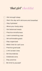 🤍 🎀 seamless organization hack: That Girl Checklist for Your Glow Up Routine 🌷