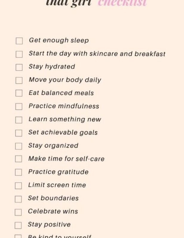 🤍 🎀 seamless organization hack: That Girl Checklist for Your Glow Up Routine 🌷