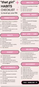 🤍 ☁️ seamless organization hack: That Girl Habits Checklist | Self Growth & Productivity