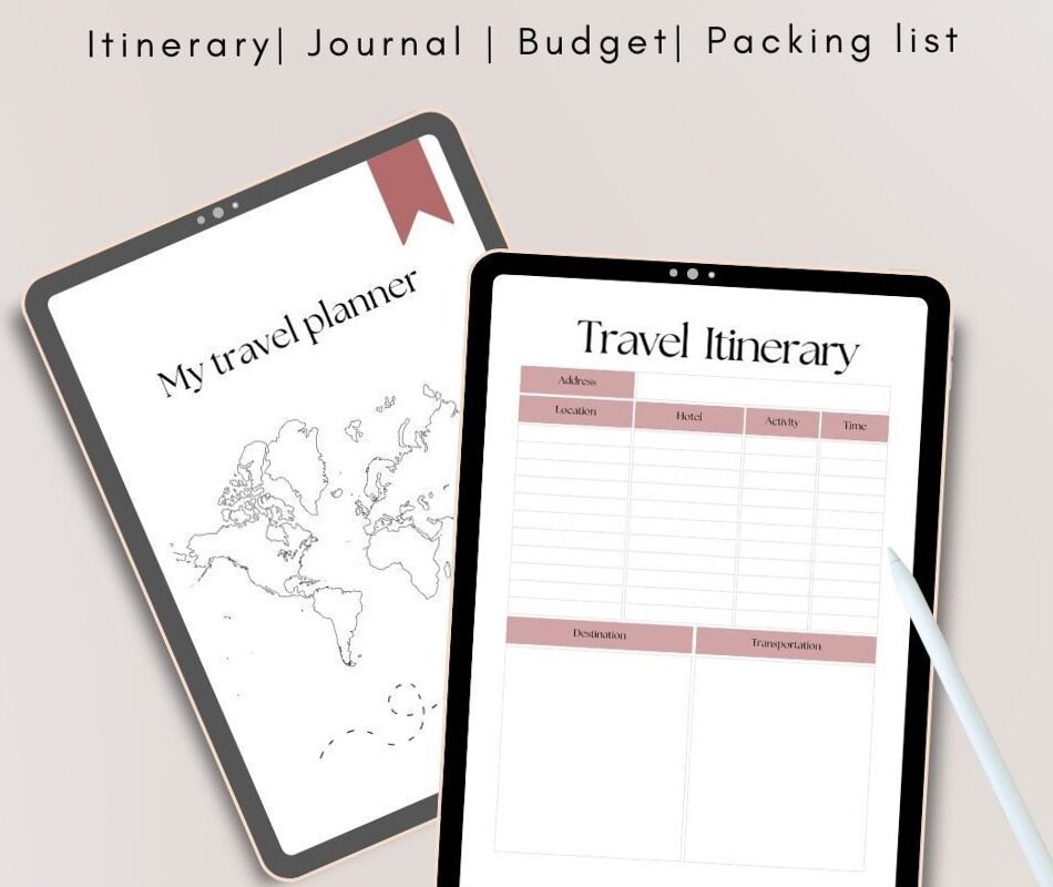🎀 🕯️ seamless organization hack: Travel Planner Journal & Packing List | Etsy Digital Design