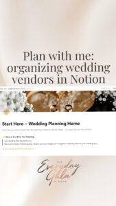 📝 📝 seamless organization hack: Wedding Vendor Tracker in Notion (Plan With Me)