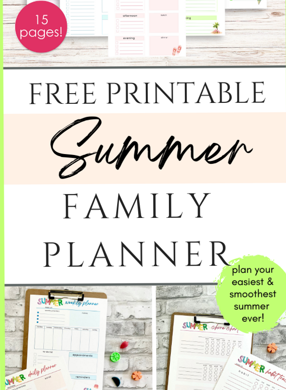 🥂 🌸 secret to staying productive: Free Printable Family Planner for a Smooth Summer