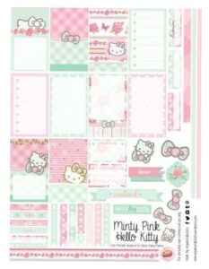 🌈 📍 secret to staying productive: Mint Green & Pink Hello Kitty Planner Printable