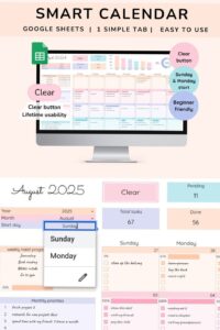 🎀 ✨ secret to staying productive: Smart Google Sheets Calendar for Streamlined Schedules