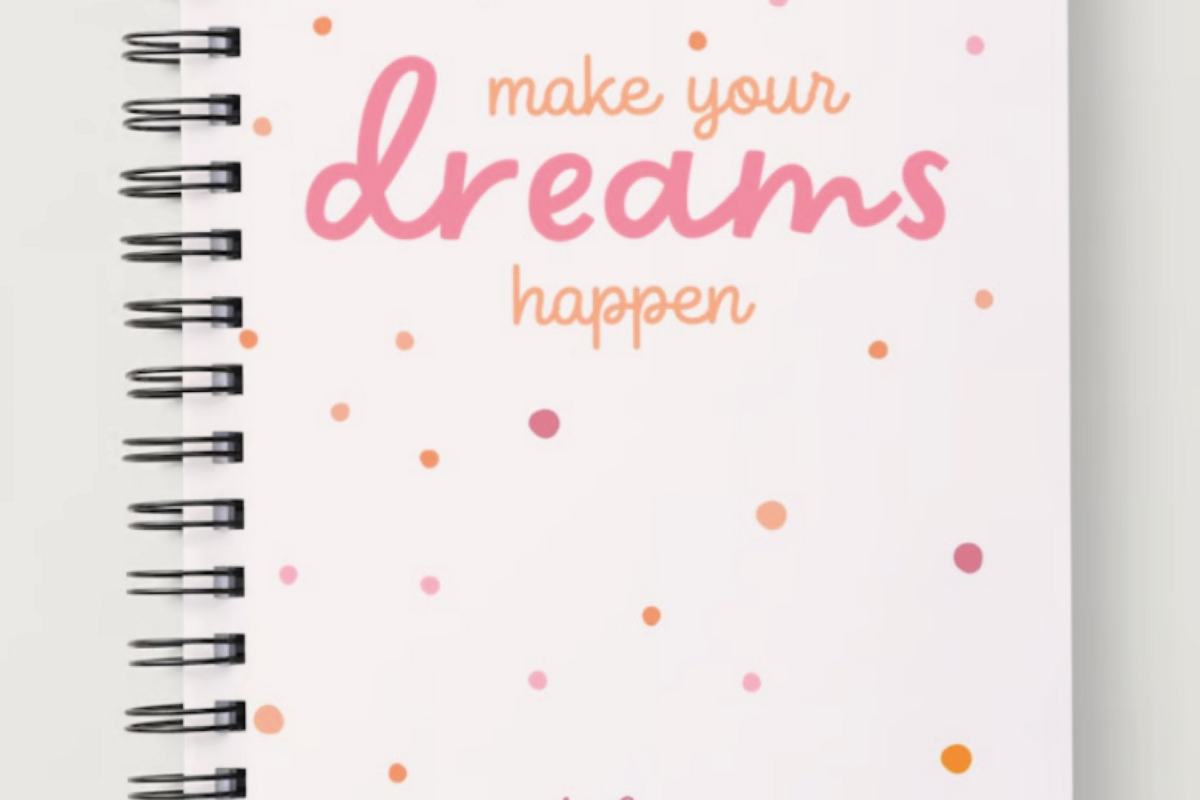 ☁️ 🕯️ secret to staying productive: Cute Notebook Cover with Motivational Quote · Free Canva Template