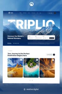 ☁️ ✨ secret to staying productive: Triplio Travel Agency UI Design – Creative & Modern