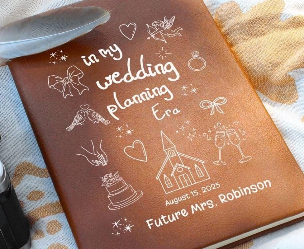 ☁️ 🌿 secret to staying productive: Charming Custom Wedding Planner & Engagement Journal – Bridal Shower Gift