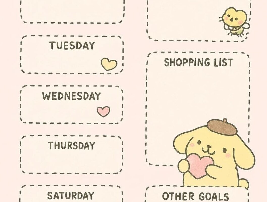 💎 💎 secret to staying productive: Kawaii Kitchen & Goals Planner Aesthetic | Digital Design | Creative Organization Template