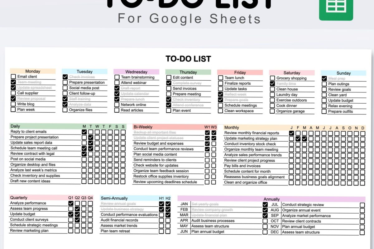 👰 👰 secret to staying productive: Efficient Task Organization with Digital Todo Templates for Google Sheets & Office