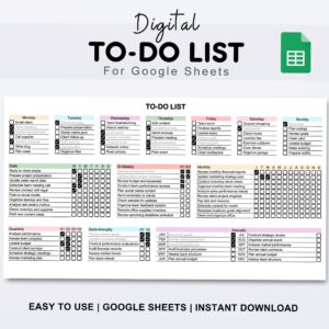 👰 👰 secret to staying productive: Efficient Task Organization with Digital Todo Templates for Google Sheets & Office