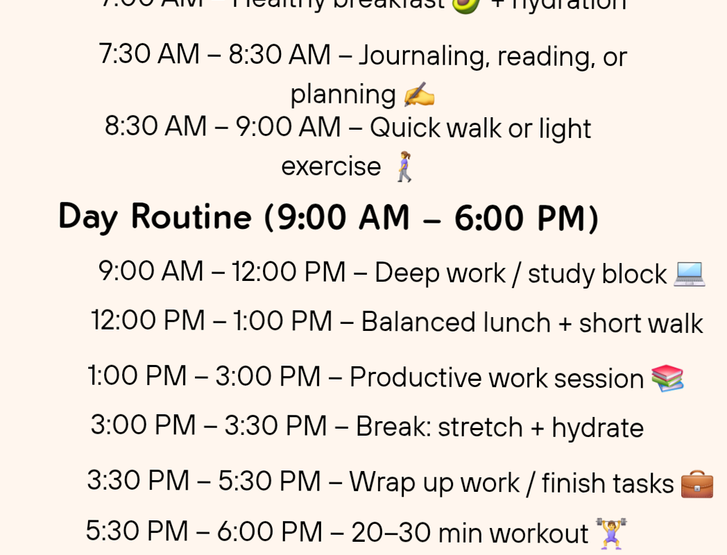🌸 👰 secret to staying productive: Daily Routine for Women: 6 AM to 10:30 PM Balance & Wellness
