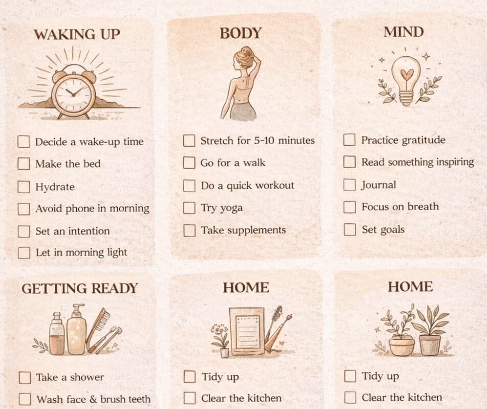 📌 📊 secret to staying productive: Simple Morning Routine Planner for a Calm & Productive Day