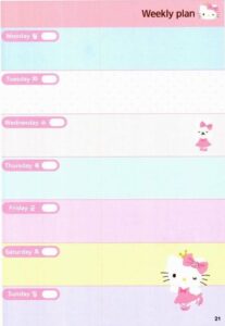 ✨ ☁️ secret to staying productive: 헬로키티 스티커 다이어리 북 | 문제천