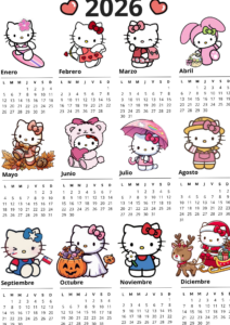 🌈 📍 secret to staying productive: Calendario Anual 2026 Hello Kitty — Diseño Creativo