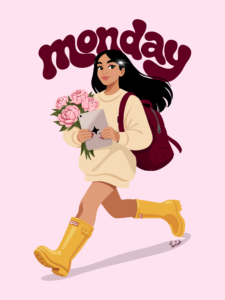 ☁️ 🤍 secret to staying productive: Monday Motivation: Digital Design Inspiration & Planner Assets