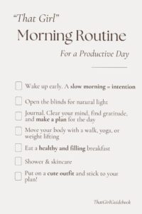 🤍 🎀 secret to staying productive: That Girl Morning Routine for a Productive Day