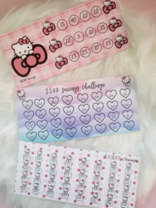 🍰 🌸 secret to staying productive: Hello Kitty Laminated Savings Challenge Envelope Design