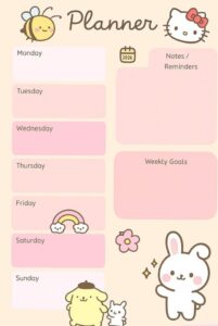 🍰 💍 secret to staying productive: Radiate Joy with Your New Aesthetic Weekly Planner