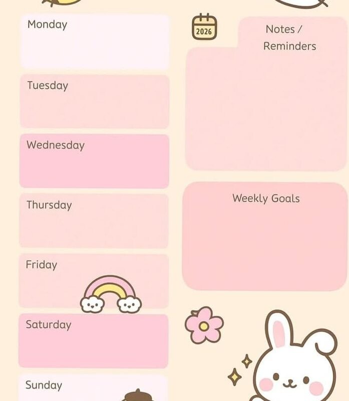 🍰 💍 secret to staying productive: Radiate Joy with Your New Aesthetic Weekly Planner