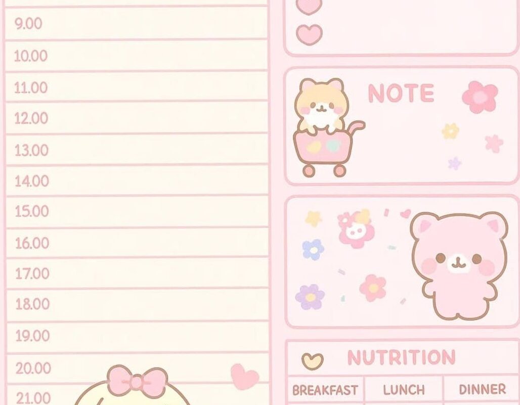 🌿 🤍 secret to staying productive: Adorable Daily Schedule Template for Total Control