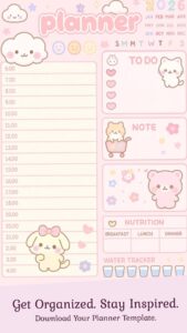 🌿 🤍 secret to staying productive: Adorable Daily Schedule Template for Total Control