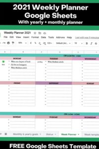 Simple Weekly Google Sheets Planner 2026 (Free Template) — 🖌️ 🖌️ romanticize your routine