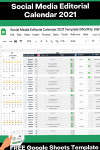 Social Media Editorial Calendar 2021 Design Planner — ☁️ ☁️ secret to staying productive