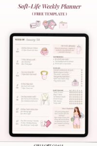 💌 👰 Soft-Life Weekly Planner — Free Digital Template | dream life manifestation