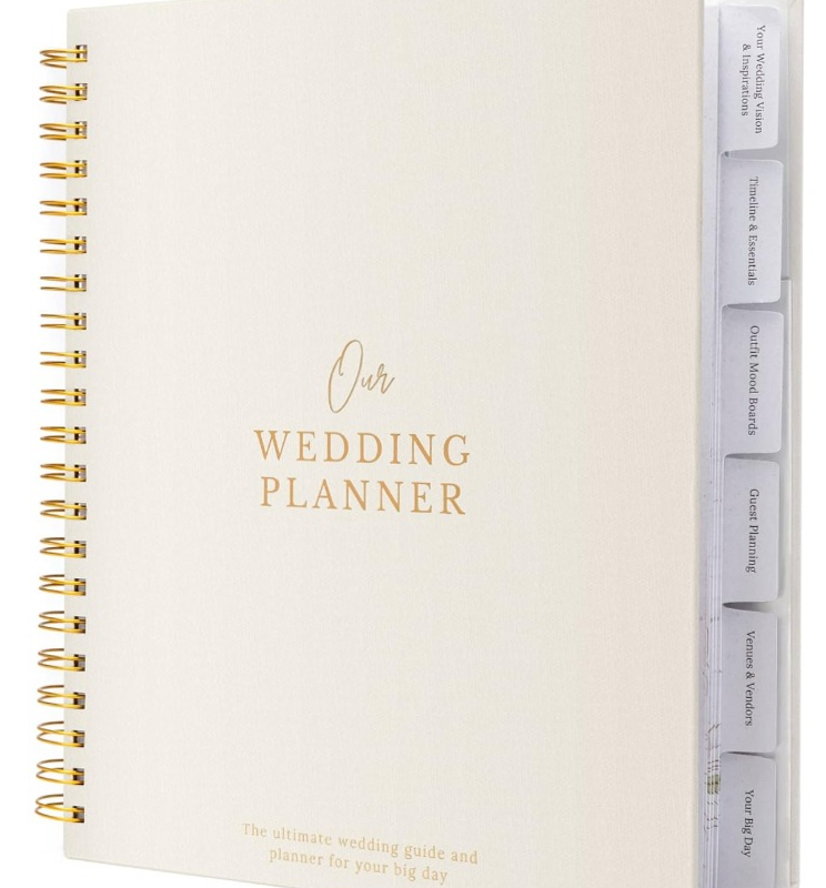 👰 🥂 stay inspired all year long: Beige Linen Gold Coil Wedding Planner Free Printable Kids Planner