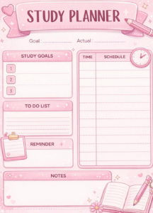 🎀 🤍 stay inspired all year long: Pink Aesthetic Study Planner for Students