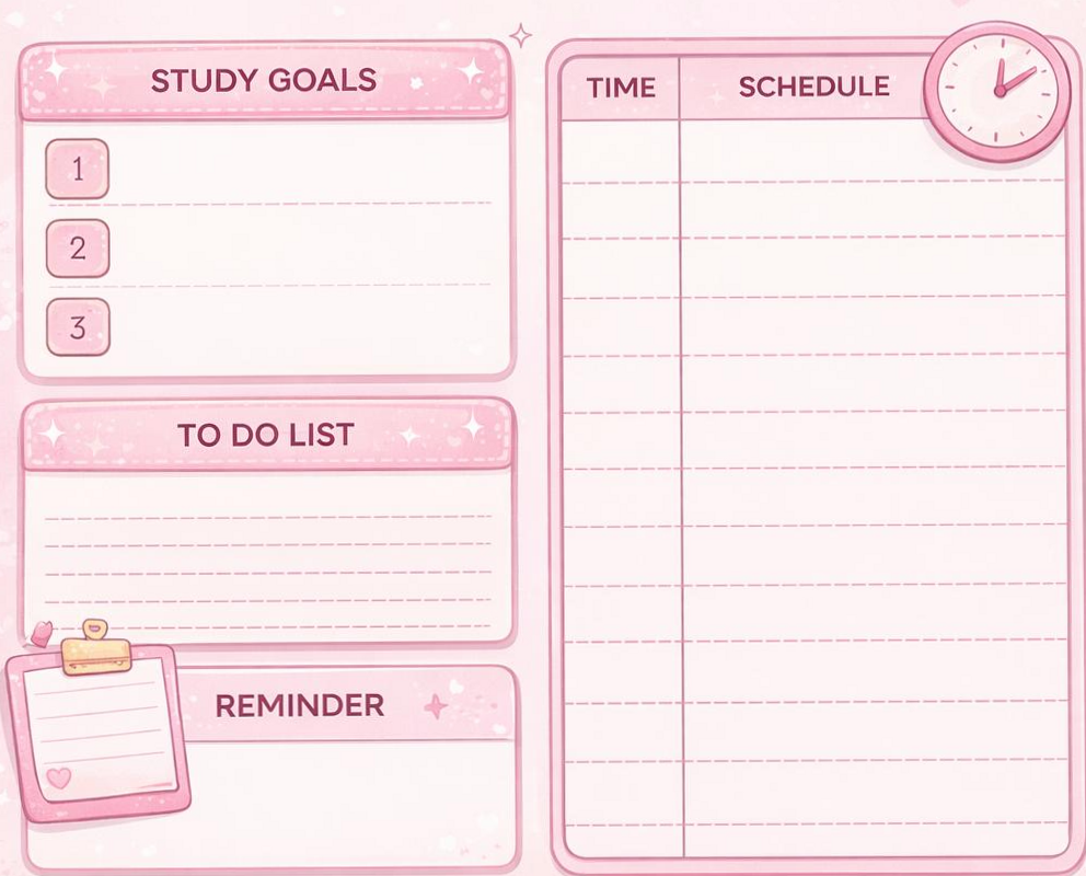 🎀 🤍 stay inspired all year long: Pink Aesthetic Study Planner for Students