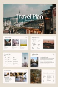 🌸 💍 stay inspired all year long: Travel Plan Presentation Canva Template