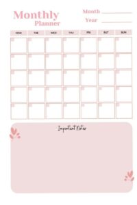✨ 🤍 stay inspired all year long: Undated Monthly Printable Planner Template