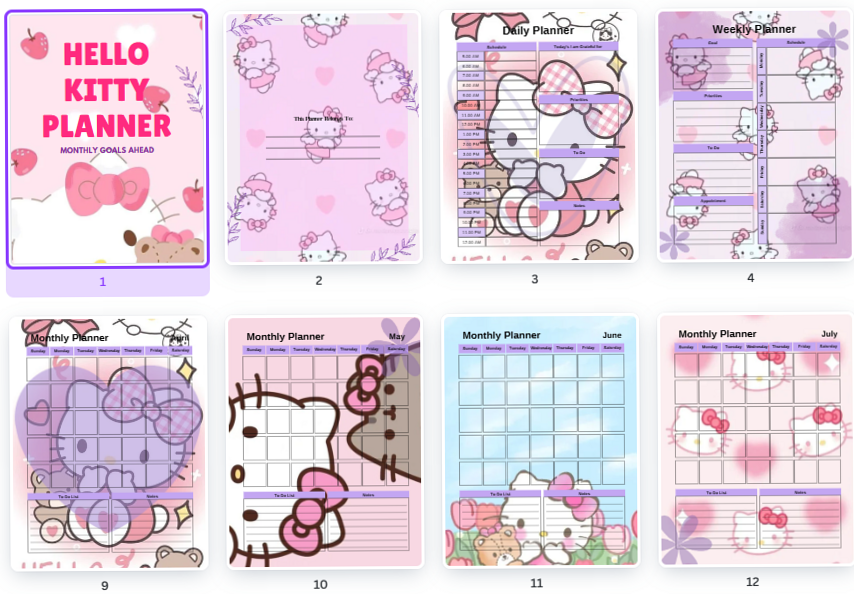 🖇️ 📅 stay inspired all year long: Adorable Hello Kitty Planner for Creative Projects