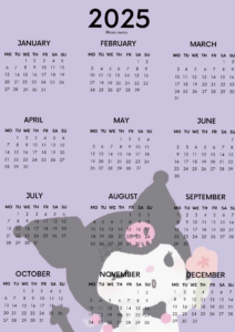 ☁️ 🌿 stay inspired all year long: Kuromi 2025 Planner Calendar | Digital Design & Creative Assets