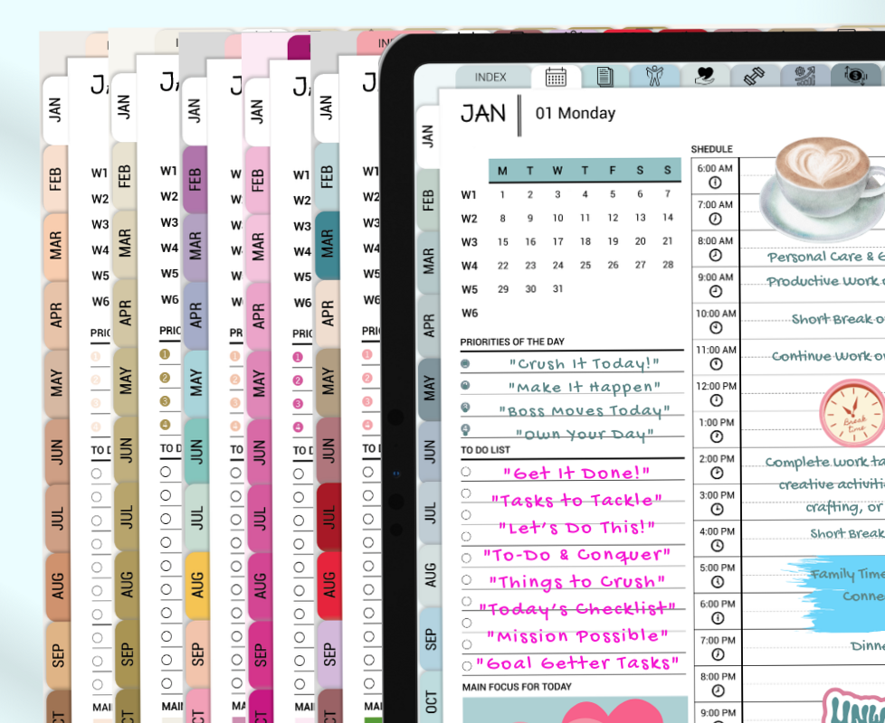 ✨ 🌿 stay inspired all year long: 2025–2027 Digital Planner | Boho Pink Rose & Rainbow Design for GoodNotes
