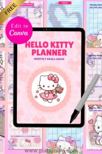 🌈 🎨 stay inspired all year long: Hello Kitty Planner — Canva Editable & Free