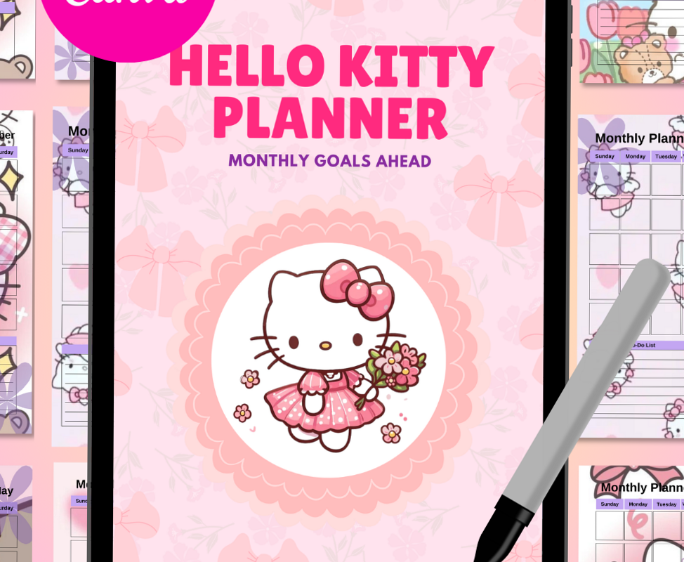 🌈 🎨 stay inspired all year long: Hello Kitty Planner — Canva Editable & Free