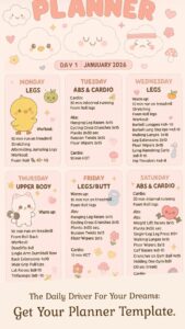 💍 👰 stay inspired all year long: Weekly Planner Template — Your Fun Path to Fitness & Goals