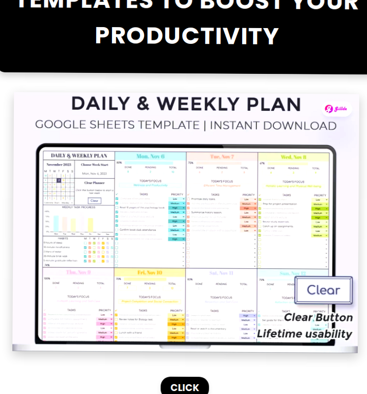 🤍 🎀 stay inspired all year long: 15 Google Sheets Templates for Productivity & Design