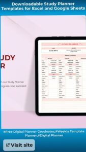 🪄 🪄 stay inspired all year long: Downloadable Study Planner Templates for Excel & Google Sheets