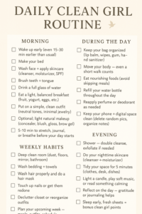 🎀 🌿 stay inspired all year long: Daily Clean Girl Routine | Digital Design Essentials