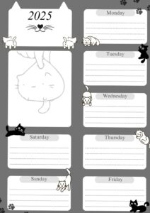 🌿 🌿 stay inspired all year long: Weekly Planner — Cat Theme — Digital Design Asset