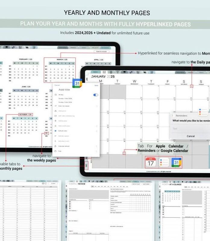 🌿 ✨ stay inspired all year long: Digital Planner 2026 & Undated for Goodnotes, iPad, Notability, Apple & Google Sync